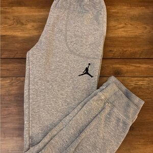 Kids Jordan Gray Joggers with Black Logo